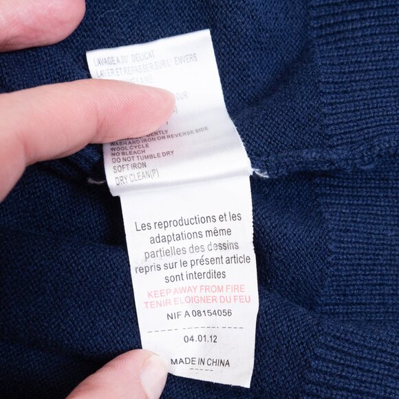 Paul Smith Wool Blend Cardigan Navy Preppy Juniors 16 / Small - Picture 14 of 14